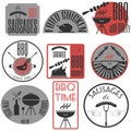 Set retro vintage badges, ribbons and labels hipster signboard