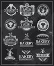 Set of retro vintage bakery labels and ribbons Royalty Free Stock Photo