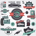 Set of retro vintage car labels