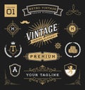 Set of retro vintage graphic design elements Royalty Free Stock Photo