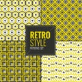 Set of Retro vintage seamless patterns set vector illustration Royalty Free Stock Photo