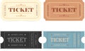 Set of retro vintage ticket templates