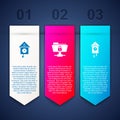 Set Retro wall watch, FTP folder and lock and . Business infographic template. Vector Royalty Free Stock Photo