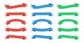 A set of ribbon banners. Ribbon banner. Vector ribbons are red, blue and green Royalty Free Stock Photo