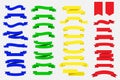Set of ribbon banners. blue green yellow and red ribbon banners