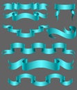 Set of ribbon blue Royalty Free Stock Photo