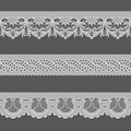 Set of ribbons embroidered cutwork Royalty Free Stock Photo
