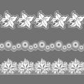 Set of ribbons embroidered cutwork Royalty Free Stock Photo