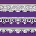 Set of ribbons embroidered cutwork
