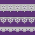 Set of ribbons embroidered cutwork Royalty Free Stock Photo