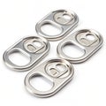Set of ring pull pull tab from an aluminum tin can isolated on transparent background Royalty Free Stock Photo