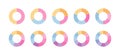 Set of ring segments template. Colored circular structure chart divided into multicolor segments. Pie diagram