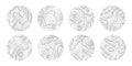 Set rings of topographic line map. Wood rings, vector line circle of outdoor concept. Outline pattern for outdoor logo