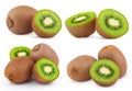 Set of ripe kiwi fruits