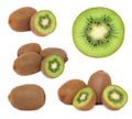 Set ripe kiwi (isolated) Royalty Free Stock Photo