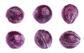 Set of ripe red cabbages isolated Royalty Free Stock Photo