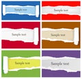 Set of ripped colorful paper backgrounds.