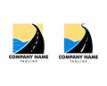 Set of Road Beach logo design Vector