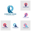 Set of Road Point logo design vector. Point Road logo design template concept