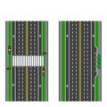 A set of road sections. Stop. Transition. Bicycle paths, sidewalks and intersections. View from above. illustration Royalty Free Stock Photo