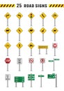Set of road sign icons. Vector illustration decorative design Royalty Free Stock Photo