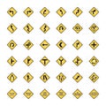 Set of road sign icons. Vector illustration decorative design Royalty Free Stock Photo