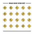 Set of road sign icons. Vector illustration decorative design Royalty Free Stock Photo