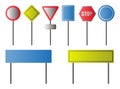 Set of road signs isolated on a white background. Vector illustration Royalty Free Stock Photo