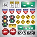 set of road signs. Vector illustration decorative design Royalty Free Stock Photo