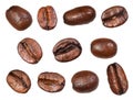 Set of roasted coffee beans Royalty Free Stock Photo