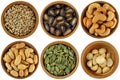 A Set of Roasted and Salted Nuts / Seeds Royalty Free Stock Photo