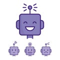 Set Of Robot Face Icons. Different Expressions
