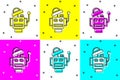 Set Robot icon isolated on color background. Artificial intelligence, machine learning, cloud computing. Vector Royalty Free Stock Photo