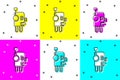Set Robot icon isolated on color background. Artificial intelligence, machine learning, cloud computing. Vector Royalty Free Stock Photo