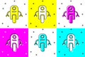 Set Robot icon isolated on color background. Artificial intelligence, machine learning, cloud computing. Vector Royalty Free Stock Photo