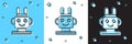 Set Robot toy icon isolated on blue and white, black background. Vector Royalty Free Stock Photo