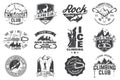 Set of Rock Climbing club badges with design elements. Royalty Free Stock Photo