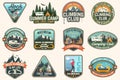 Set of Rock Climbing club and summer camp badges. Vector. Royalty Free Stock Photo