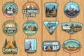 Set of Rock Climbing club and summer camp badges. Vector. Royalty Free Stock Photo