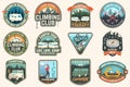 Set of Rock Climbing club and summer camp badges. Vector. Royalty Free Stock Photo