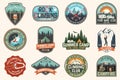 Set of Rock Climbing club and summer camp badges. Vector. Royalty Free Stock Photo