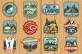 Set of Rock Climbing club and summer camp badges. Vector. Royalty Free Stock Photo