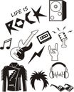 Set of rock and roll music elements Royalty Free Stock Photo