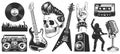 Set of rock and roll music emblems Royalty Free Stock Photo