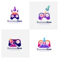 Set of Rocket Game logo design vector template, Illustration Rocket design Concept, Icon symbol Royalty Free Stock Photo