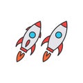 Set of rocket icon vector illustration. Startup symbol