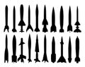 The set of rocket silhouettes.