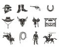 Set rodeo icons Royalty Free Stock Photo