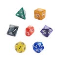 Set of roleplaying dices isolated Royalty Free Stock Photo