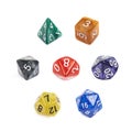 Set of roleplaying dices isolated Royalty Free Stock Photo